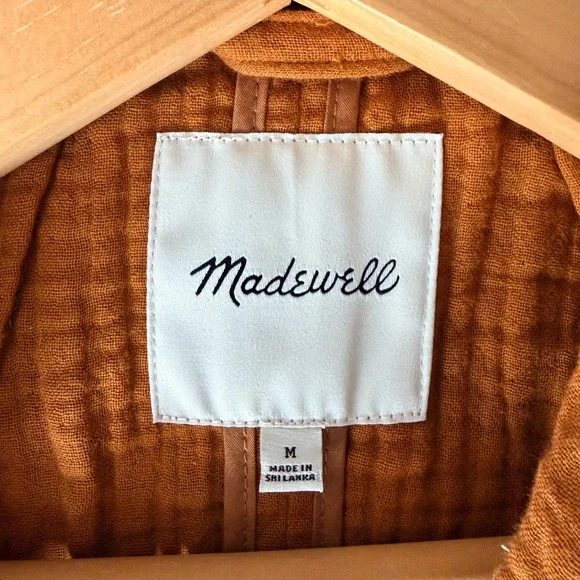 Madewell Lightspun Dorset relaxed fit shawl collar Blazer, Orange, M - Picture 14 of 14